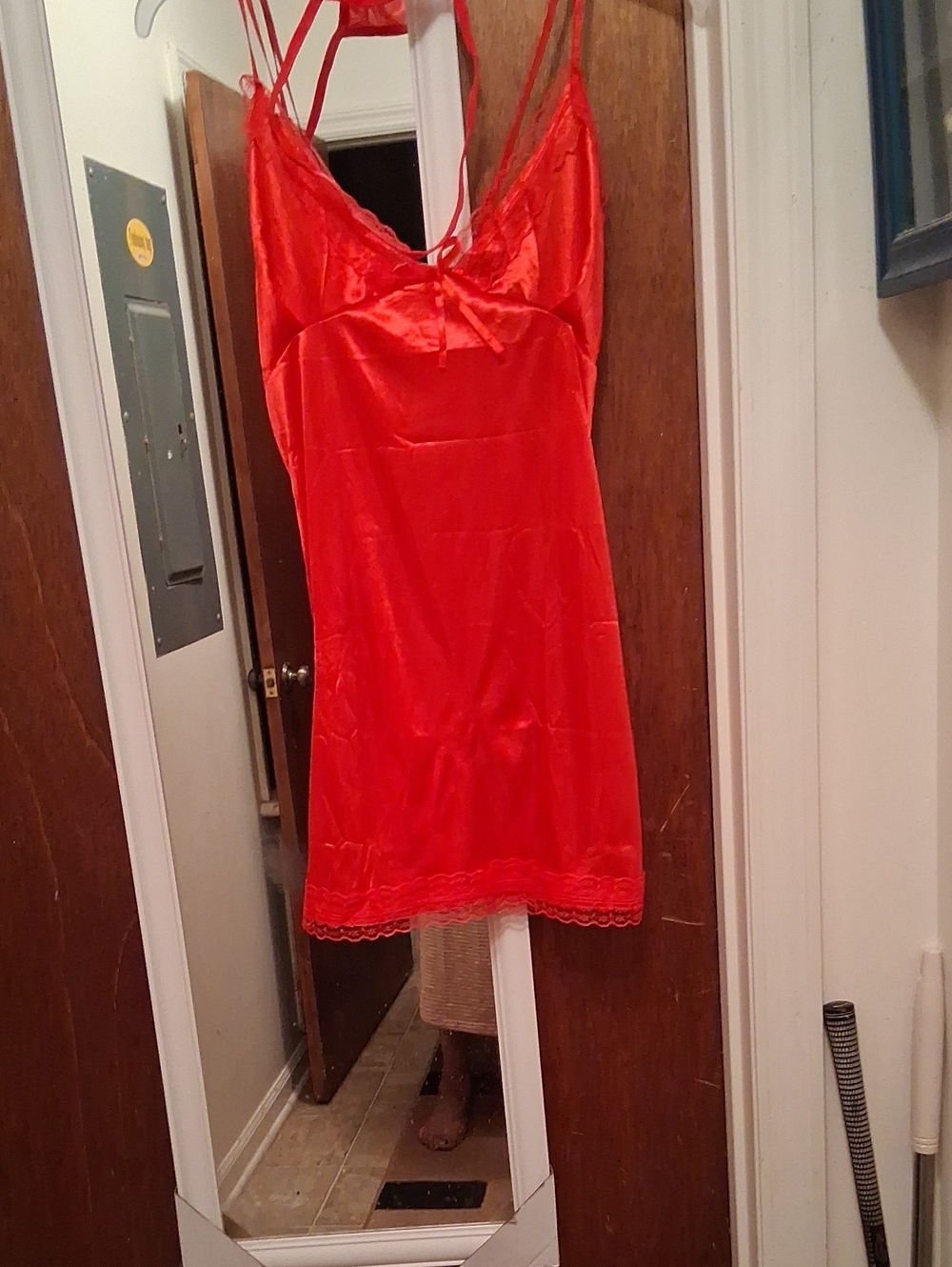 Red Satin Slip Dress - Women Intimates & Sleepwear